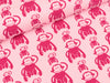 Baumwolljersey Vicente Retro Affen pink auf Rosa