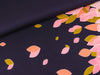 Reststück 34cm - Baumwolljersey Hundred Leaves bunt auf Tiefblau by Cherry Picking