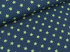 Baumwolljersey Sterne greenery auf Lapis blue