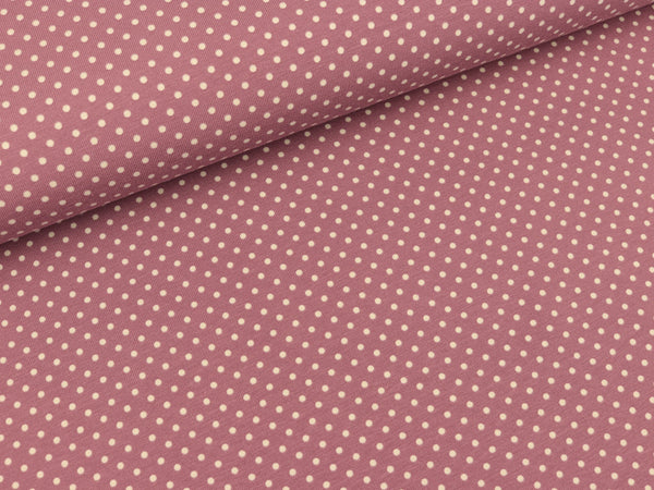 Baumwolljersey Pünktchen hellgrau auf Mauve