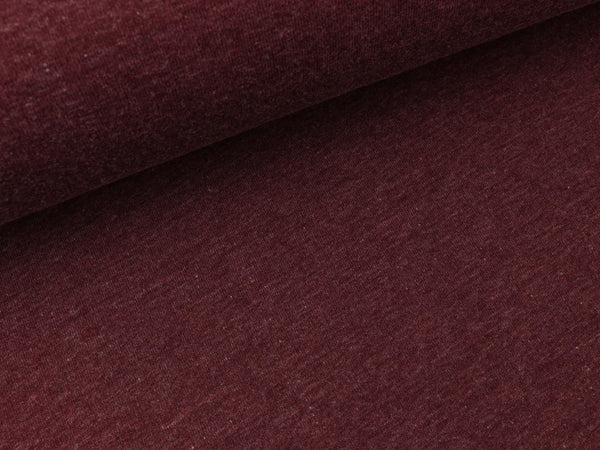 Baumwollsweat Kemer bordeaux meliert uni