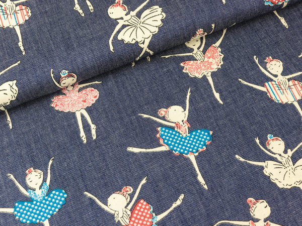 Leichter Jeansstoff Demi Ballerinas auf Jeansblau