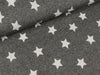 Wintersweat  Alpenfleece Sterne hellgrau auf dunkelgrau meliert
