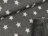 Reststück 48cm - Wintersweat  Alpenfleece Sterne hellgrau auf dunkelgrau meliert