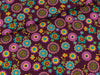 Baumwollstoff Bunte Blumen auf Violett