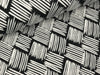 Reststück 15cm - Modalsweat Just Black and White Brush-Striche weiß auf Schwarz by Cherry Picking