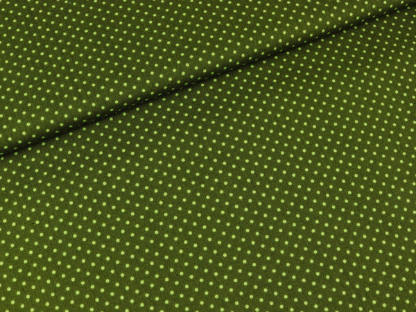 Stenzo Baumwollpopeline  Pünktchen hellgrün auf Grün