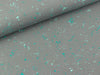 Baumwolljersey Sprenkel türkis-mint auf Grau by Petra Laitner