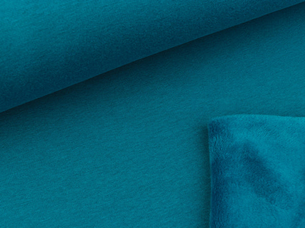 Reststück 40cm - Alpenfleece blau-blau uni