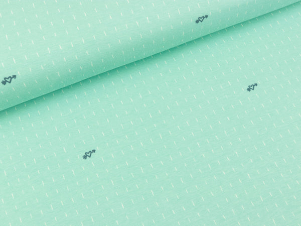 Baumwolljersey Tattoo Hearts dark auf Bright