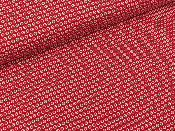 Baumwolljersey Kuller kirsche-weiß