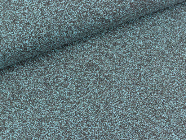 Reststück 64cm - Baumwolljersey Vera Pixel hellblau-dunkelgrau