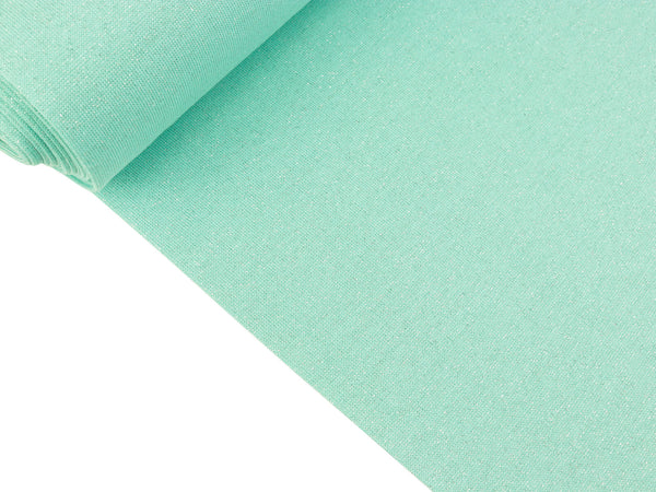 Glatte Bündchenware Sven hellmint mit silbernem Glitzer