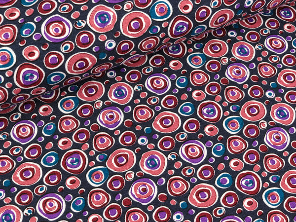 Viscosejersey Rotation bunt auf Dunkelgrau