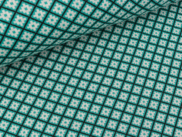 Hamburger Liebe 3 Farb-Jacquardjersey Mono Ikat Mini caraibi