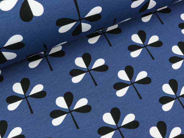 Hamburger Liebe Baumwolljersey Mono Clover atlantic