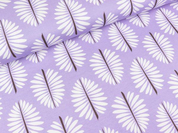 Baumwolljersey Margee Claire Blätter flieder by Lila-Lotta