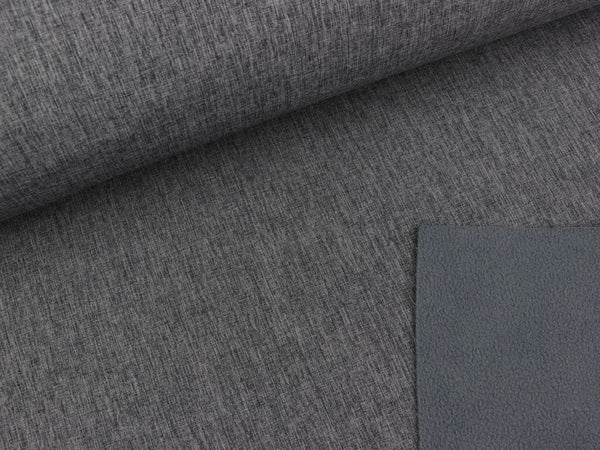 Reststück 45cm - Softshell grau-schwarz meliert