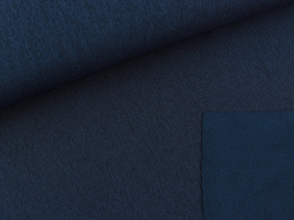 Reststück 15cm - Softshell navy-schwarz meliert