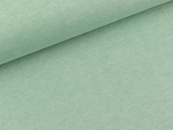 Baumwollsweat oldmint meliert uni