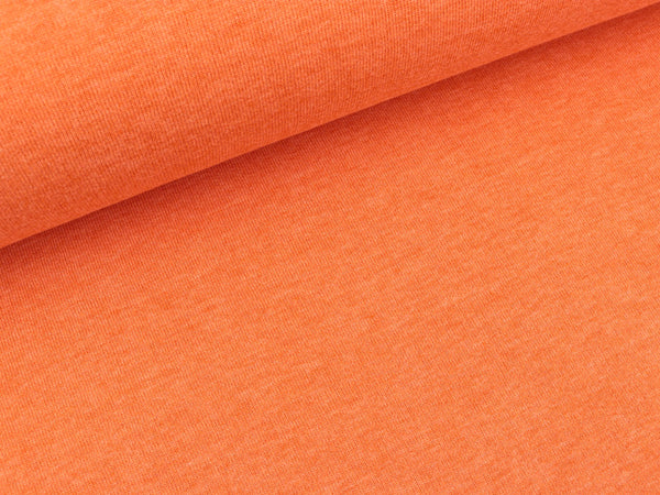 Baumwollsweat orange meliert uni