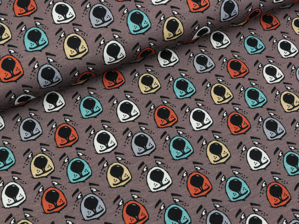 Reststück 8cm - Baumwolljersey Henning Bear sephiabraun by Lila-Lotta