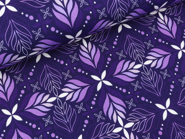 Modalsweat Winter Blossom Mandalas auf Ultra violett by Lycklig Design