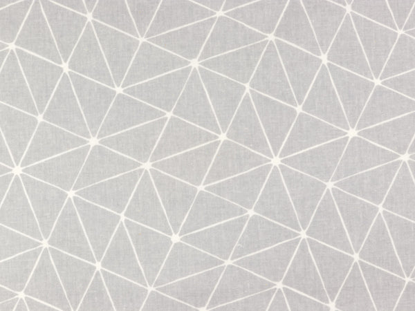 Beschichtete Baumwolle Luna Geometric weiß-hellgrau
