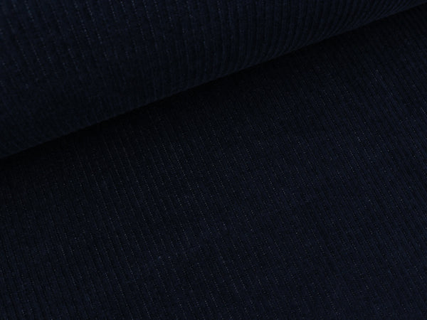 Reststück 20cm - Organic Cord Nicki blue navy uni by Hamburger Liebe