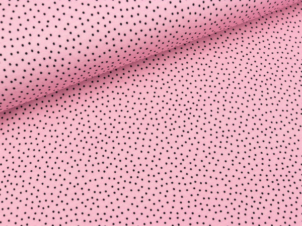 Steinbeck Baumwolljersey Miau Pünktchen schwarz auf Rosa