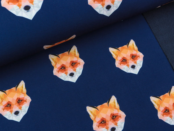 Reststück 30cm - Softshell Füchse auf Dunkelblau