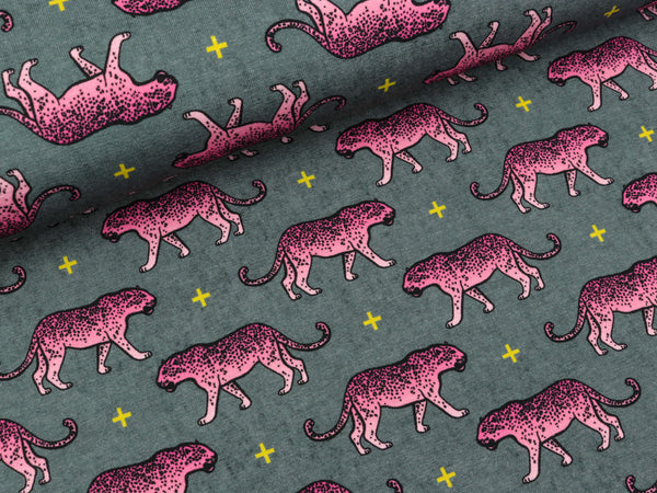 Hamburger Liebe Baumwolljersey Check Point Leo carbon melange