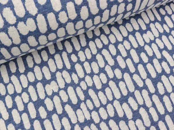 Hamburger Liebe Check Point 2 Farb-Jacquardjersey Swipe up jeansblau melange-meringa