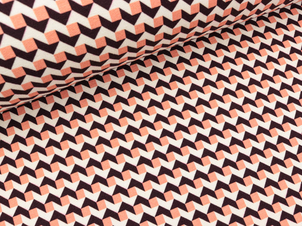 Hamburger Liebe Baumwollsweat Check Point Mini Geo meringa-nude-bordeaux