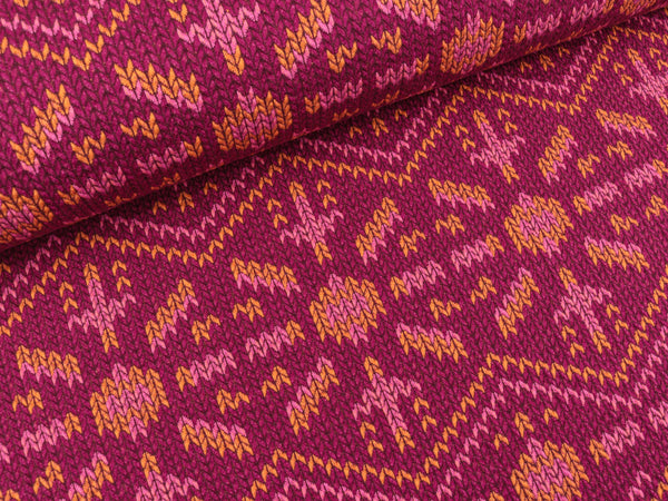 Hamburger Liebe Check Point Knit Knit Snowflake prugna-ortensia-melone