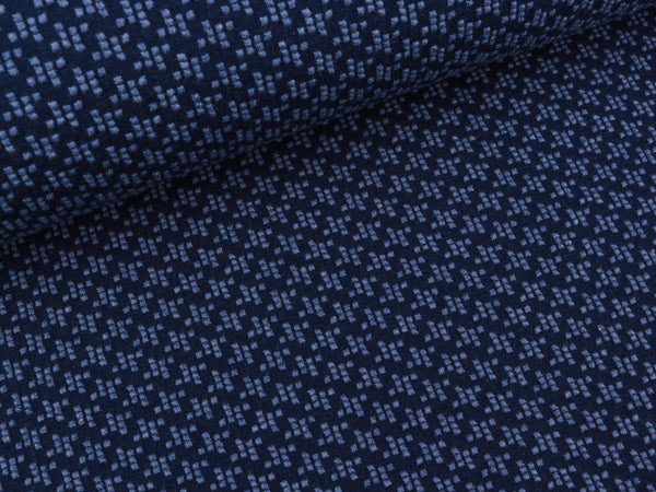 Hamburger Liebe Mini Jacquard Check Point Wind Mill Knit jeansblau melange-marine