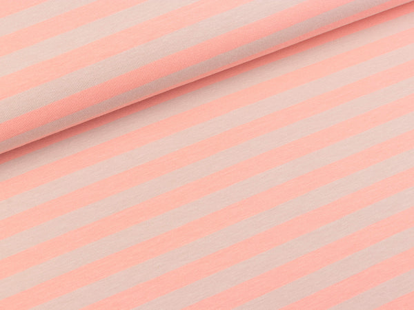 Baumwolljersey Isa Streifen apricot-beige
