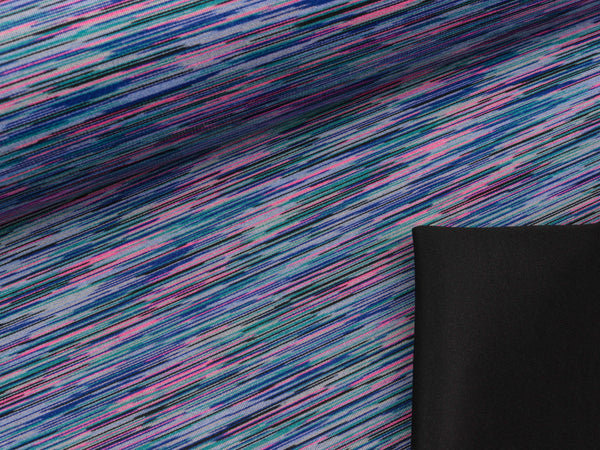 Reststück 15cm - Scuba Outdoorstoff Saturnus royalblau-fuchsia