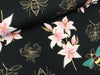 Reststück 34cm - Hamburger Liebe Baumwollsweat Glow Lily schwarz-bunt