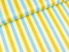 Baumwollsatin "High Five" Stripes weiß-hellblau-gelb by Hamburger Liebe