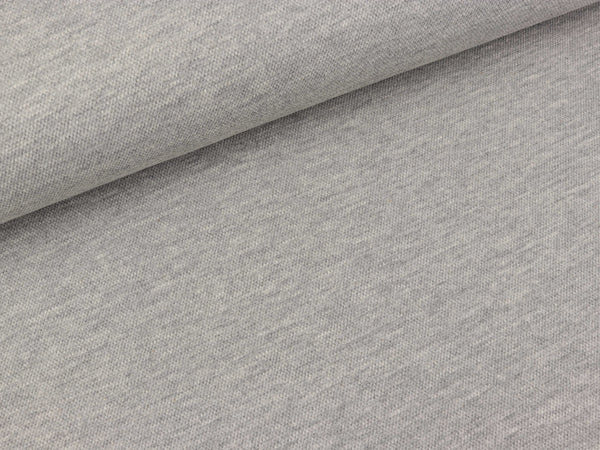 Baumwoll-Polopiqué mittelgrau melange uni