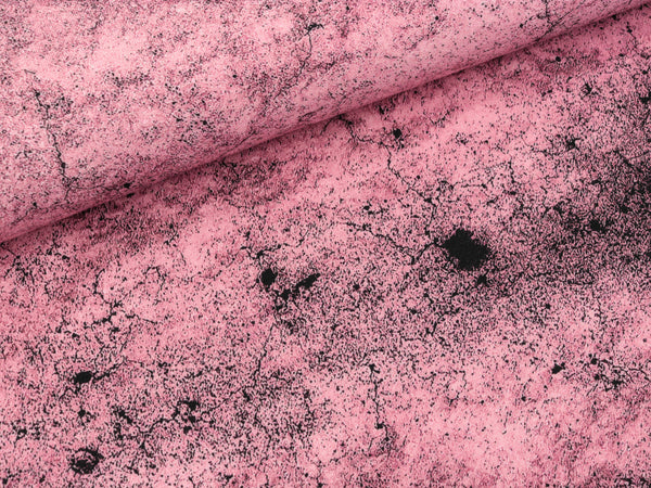 Reststück 49cm - French Terry Mr. Grey Stone altrosa-schwarz by Cherry Picking