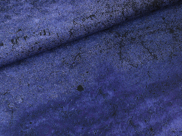 Reststück 27cm - Baumwollcanvas Mr. Grey Stone dunkelblau-schwarz by Cherry Picking