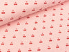Baumwoll Double Gauze Cherry Pop Kirschen rot auf Rosa