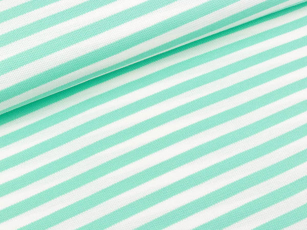 Reststück 49cm - Polo Me Piqué Stripes weiß-verdino by Hamburger Liebe