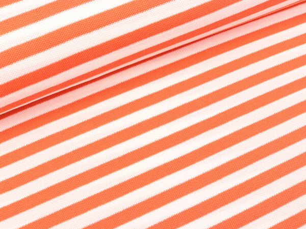 Polo Me Piqué Stripes weiß-luce rosso by Hamburger Liebe