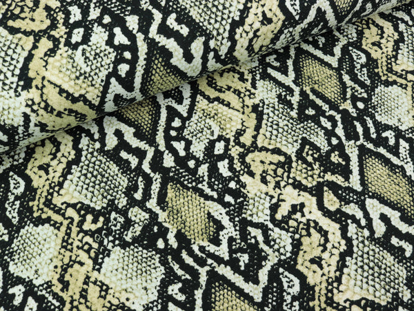 Baumwolljersey Schlangenmuster mint