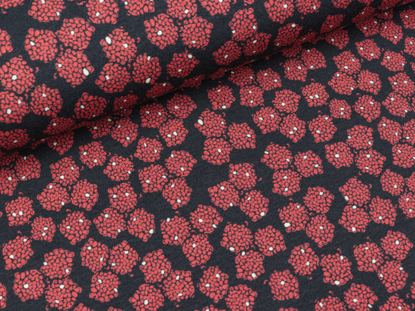 Leichter Baumwollsweat Blossom nachtblau-koralle by Lila-Lotta