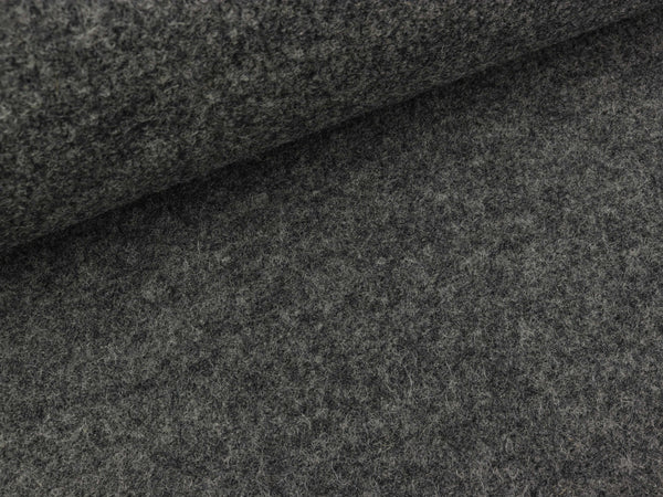 Gekochte Wolle Naomi dunkelgrau meliert uni Wollwalk