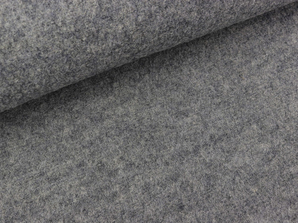 Gekochte Wolle Naomi grau meliert uni Wollwalk